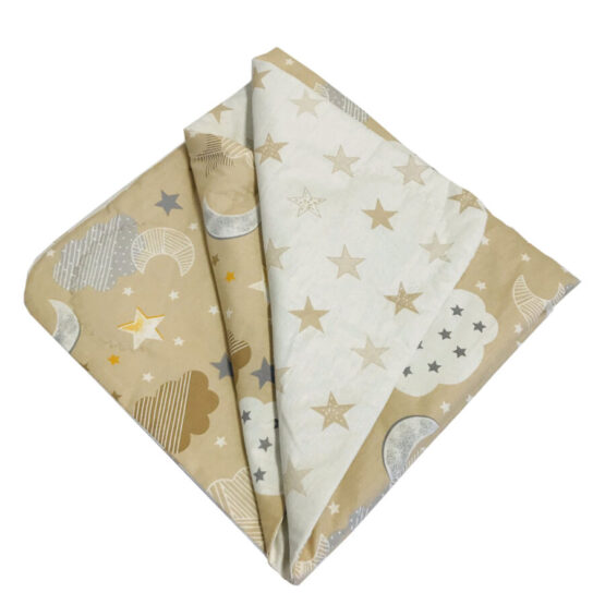 Плед — Конверт для детей Облака и звёзды бежевый