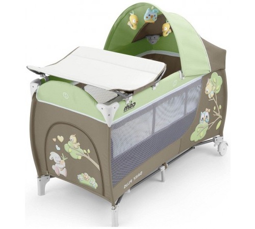 CAM Манеж-кровать Daily Plus 225 коричнево/зеленый