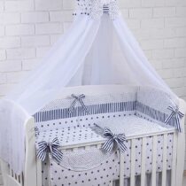 Set de lenjerie stelute albastre si linii