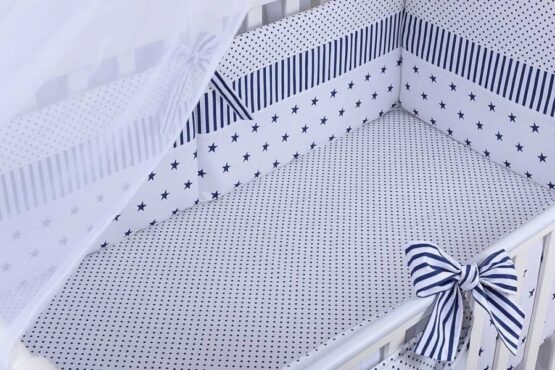 Set de lenjerie stelute albastre si linii4