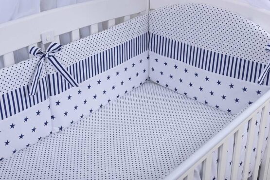 Set de lenjerie stelute albastre si linii5