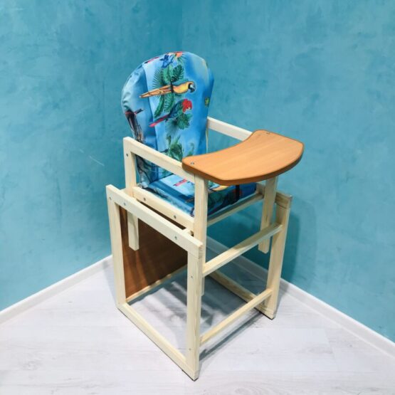 Стульчик деревянный Мася Попугай голубой