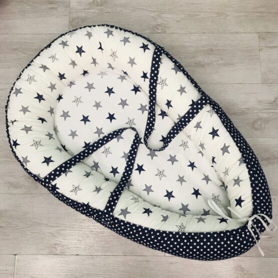 Гнездышко кокон для малыша Babynest — Темные звёзды