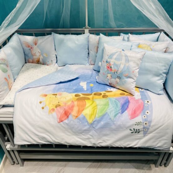 Set 12 pernuțe BabyPrint Girafa și iepurași