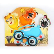 Jucarie de lemn Hape & Baby Einstein Friendly Safari Faces™ Puzzle