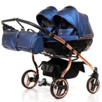 Cărucior pentru gemeni Junama Diamond Fluido Duo Albastru