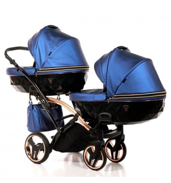 cărucior pentru gemeni Diamond Fluido Duo Slim Blue