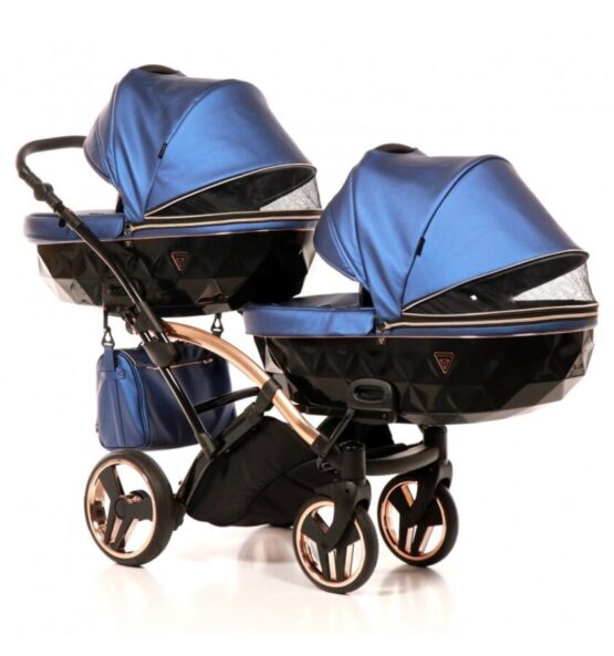 cărucior pentru gemeni Diamond Fluido Duo Slim Blue