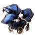 cărucior pentru gemeni Diamond Fluido Duo Slim Blue