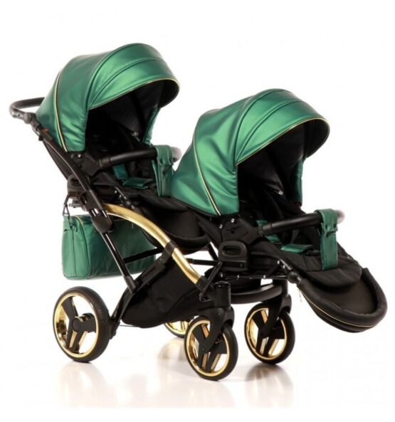 cărucior pentru gemeni Junama Diamond Fluido Duo Slim Green