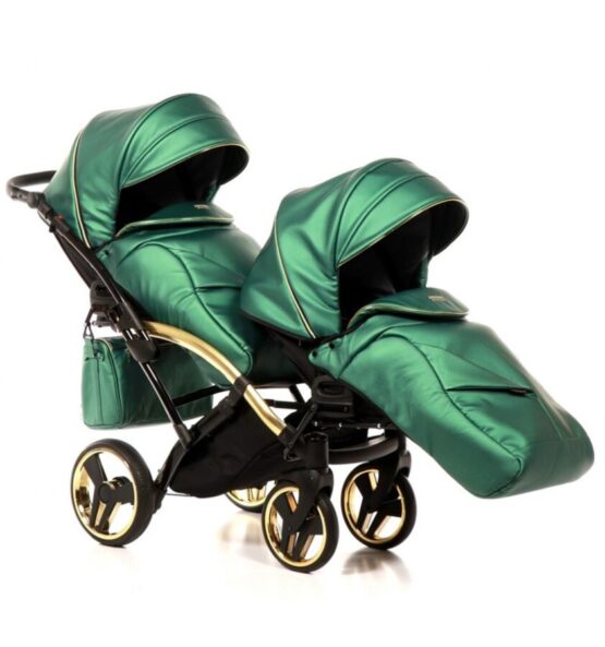 cărucior pentru gemeni Junama Diamond Fluido Duo Slim Green
