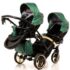 cărucior pentru gemeni Junama Diamond Fluido Duo Slim Green