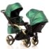 cărucior pentru gemeni Junama Diamond Fluido Duo Slim Green