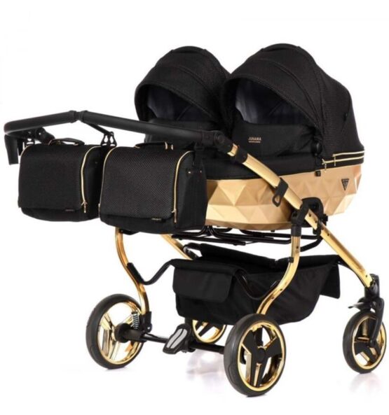 Коляска для двойни Junama Diamond Mirror Satin Duo Gold