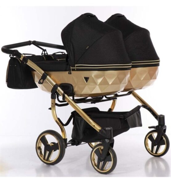 cărucior pentru gemeni Junama Diamond Mirror Satin Duo Gold