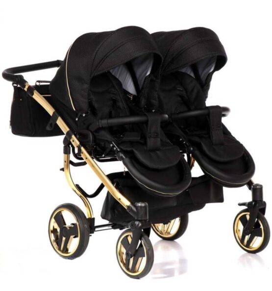 cărucior pentru gemeni Junama Diamond Mirror Satin Duo Gold