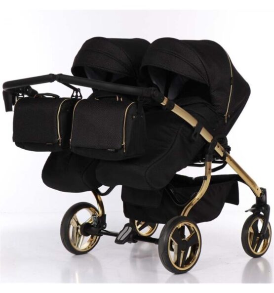 cărucior pentru gemeni Junama Diamond Mirror Satin Duo Gold