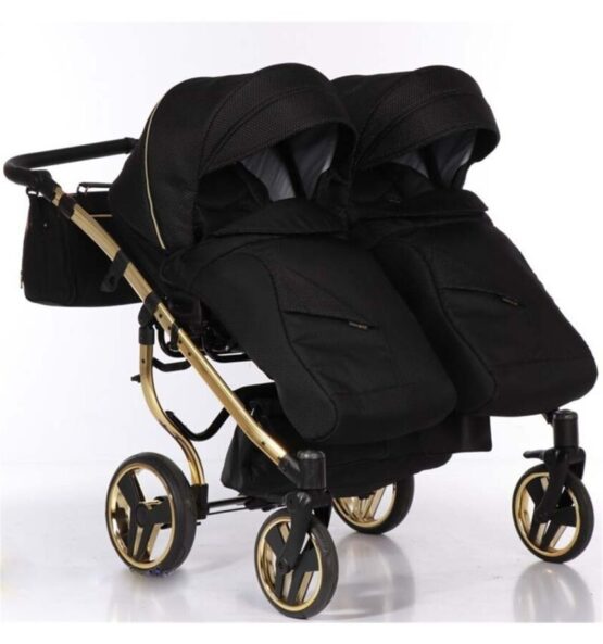 cărucior pentru gemeni Junama Diamond Mirror Satin Duo Gold