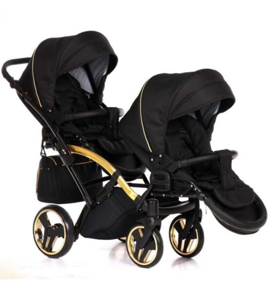 cărucior pentru gemeni Junama Diamond Mirror Satin Duo Slim Gold