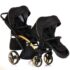 cărucior pentru gemeni Junama Diamond Mirror Satin Duo Slim Gold