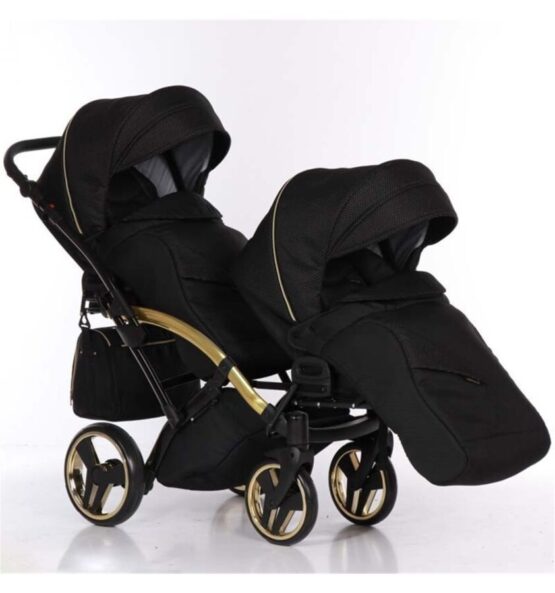 cărucior pentru gemeni Junama Diamond Mirror Satin Duo Slim Gold