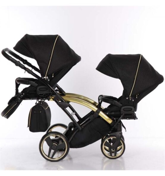 cărucior pentru gemeni Junama Diamond Mirror Satin Duo Slim Gold