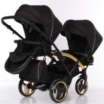 cărucior pentru gemeni Junama Diamond Mirror Satin Duo Slim Gold