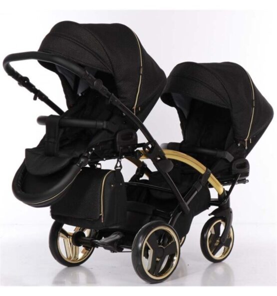 cărucior pentru gemeni Junama Diamond Mirror Satin Duo Slim Gold