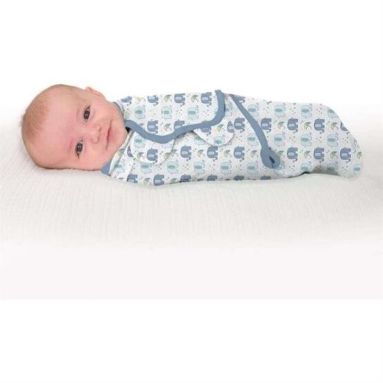 Sistem de infasare pentru bebelusi Summer Infant SwaddleMe Elephant Splash (0-3 luni)