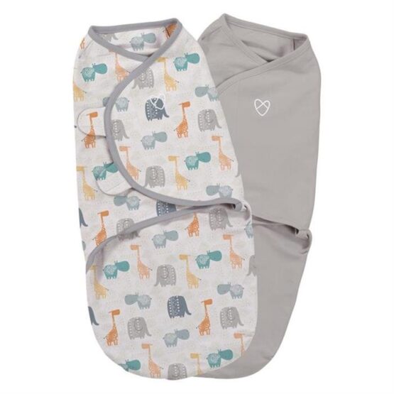 Sistem de infasare pentru bebelusi Summer Infant SwaddleMe Jungle (0-3 luni), 2 piese