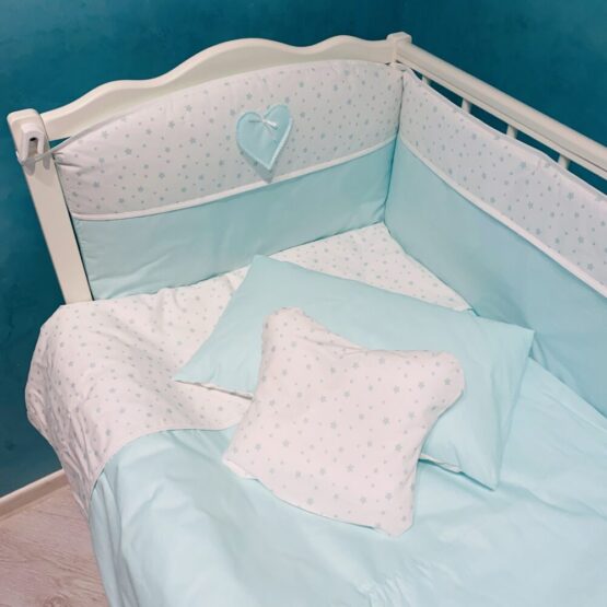 Комплект детской постели «Комфорт» и звёздочки — Ментол