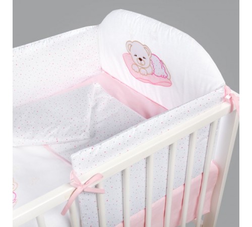 Lenjerie de pat Klups „Ursul Adormit” roz (6 el.)