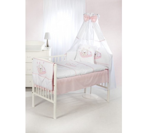 Klups H107 lenjerie de pat "Ursul Adormit" roz (6 articole)