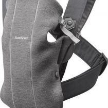 Marsupiu anatomic BabyBjorn Mini Dark Grey cu pozitii multiple de purtare, 3D Jersey