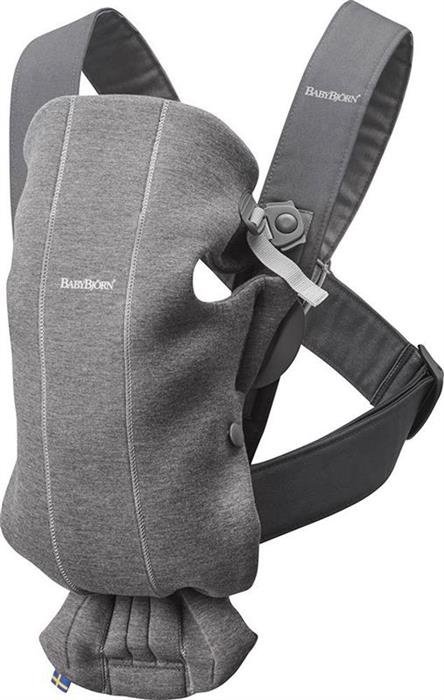 Marsupiu anatomic BabyBjorn Mini Dark Grey cu pozitii multiple de purtare, 3D Jersey (021084E1)