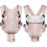 Marsupiu anatomic BabyBjorn Mini Dusty Pink cu pozitii multiple de purtare, bumbac