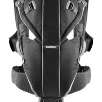 Marsupiu anatomic BabyBjorn Miracle Black-Silver, cu pozitii multiple de purtare