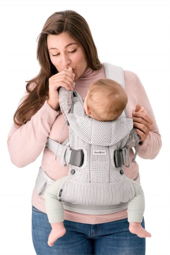Marsupiu anatomic BabyBjorn One Air Greige, 3D Mesh