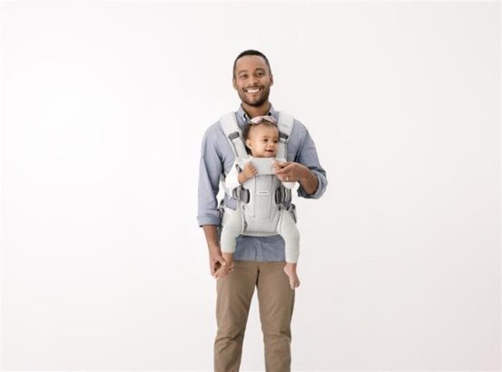 Marsupiu anatomic BabyBjorn One Air Silver, 3D Mesh