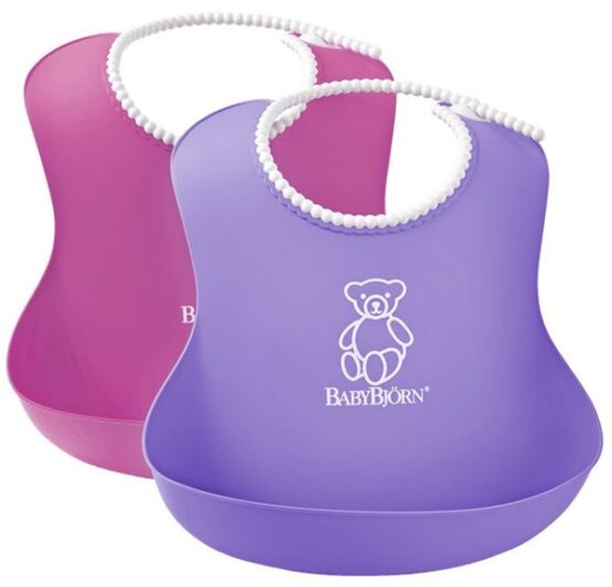 Set 2 bavete BabyBjorn Soft Bib PinkPurple (046208A)