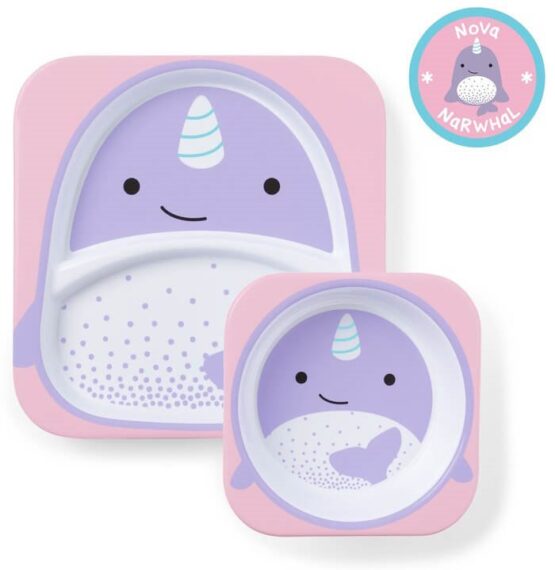 Набор Skip Hop Zoo Тарелка и миска Нарвал