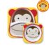 Set Farfurie si Bol Skip Hop Zoo Maimutica