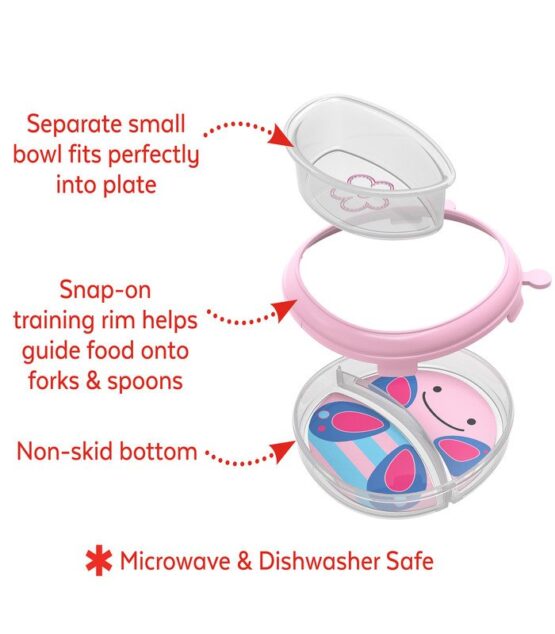 Set Farfurie si Bol Skip Hop Zoo Smart Fluturas