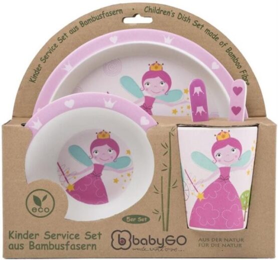 nabor posudi iz bambuka dlea rebenka