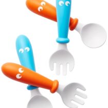 Set lingurite si furculite BabyBjorn OrangeTurquoise, 4 buc.