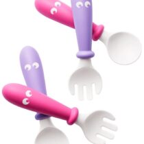 Set lingurite si furculite BabyBjorn Pink/Purple, 4 buc.