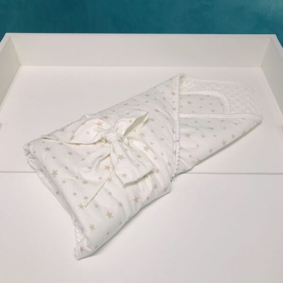 Plic – Plapumă Alb cu steluțe bej Holala Kids