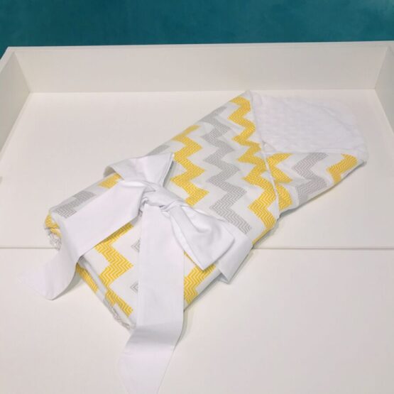 Плед — Конверт для новорожденных Зигзаг жёлто — серый Holala Kids