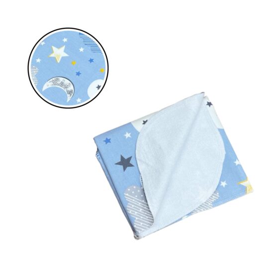 Пеленка непромокаемая 2 слоя 70*80 см Blue Clouds ES
