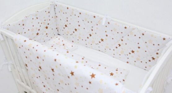 Set de lenjerie Steluțe bej – cafeniu pe alb